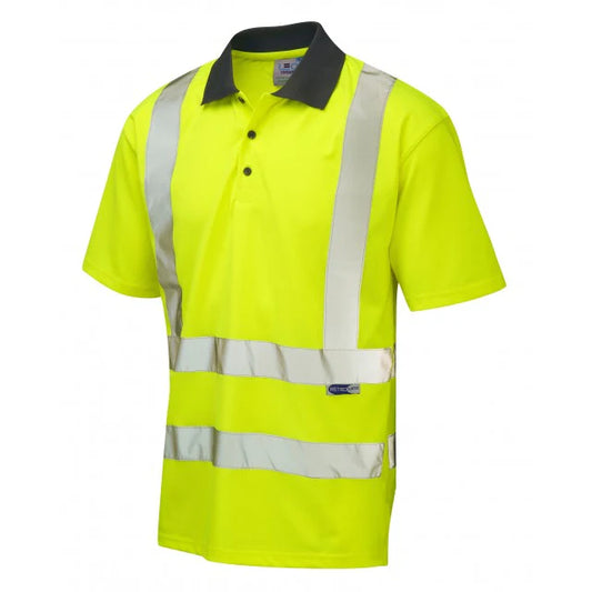 LEO ROCKHAM ISO 20471 Class 2 Coolviz Polo Shirt (EcoViz) Yellow