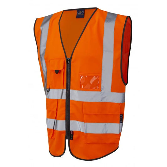 W11-O-LEO LYNTON ISO 20471 Class 2* Superior Waistcoat Orange